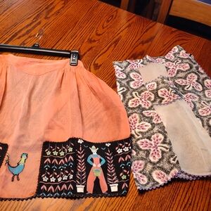 Vintage Aprons with Folk Art Design
